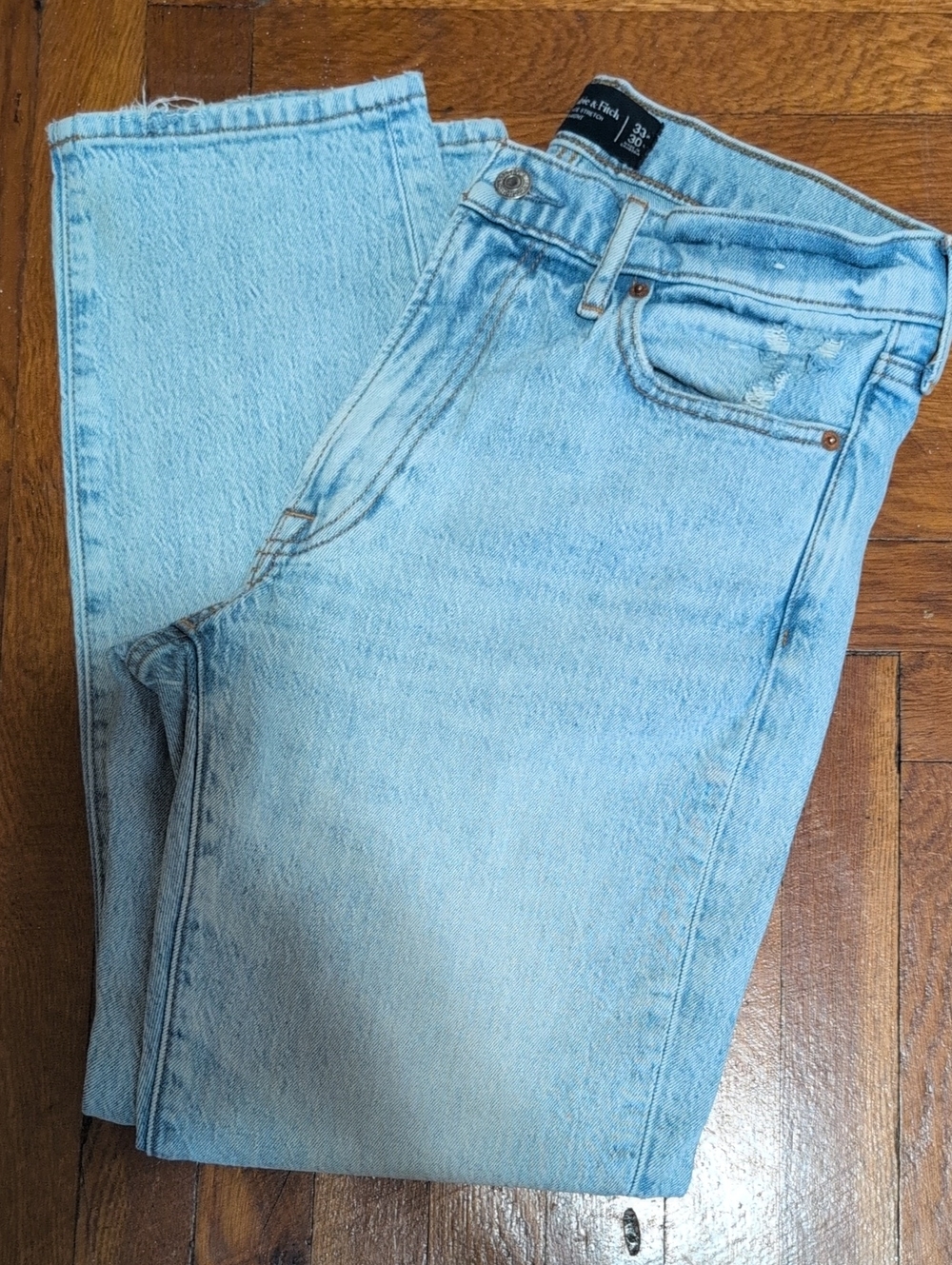 Abercrombie & Fitch A&F Vintage Stretch Straight Light Blue Denim Jeans